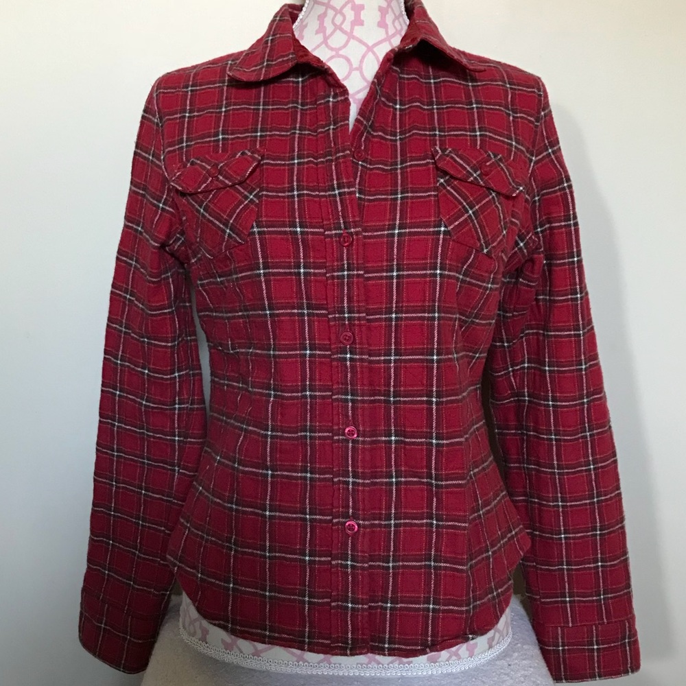 Abercrombie & Fitch red/black plaid Flannel shirt